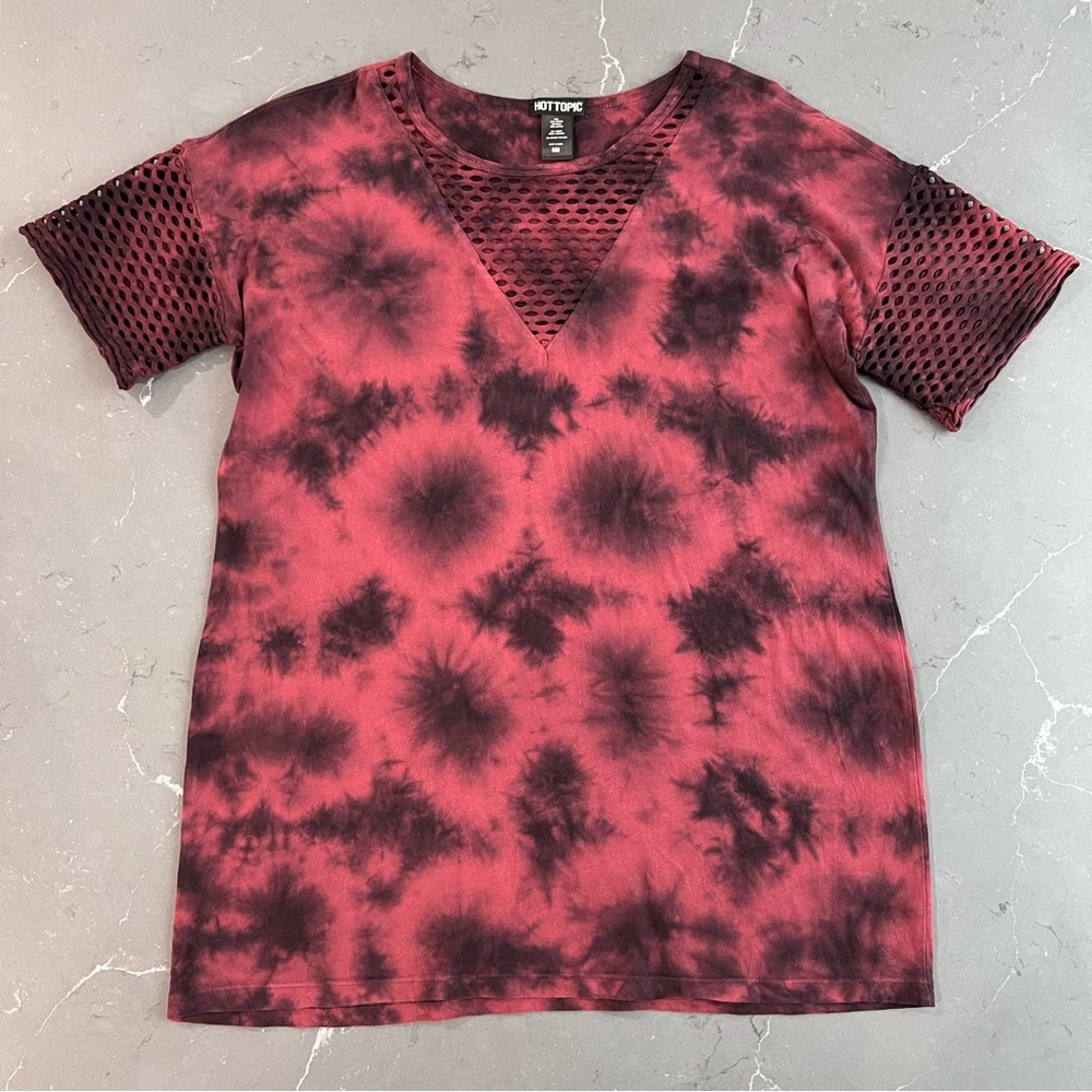 Hot Topic Tie Dye Cut Out Oversized Top